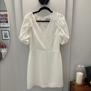 Adelyn Rae White Puff Sleeve Mini Dress